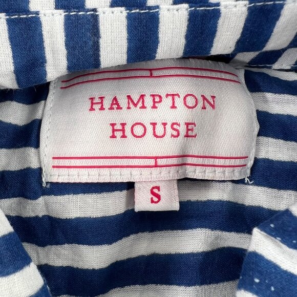 Hampton House Women's Blue & White Striped Sleeveless Button-up Size S - Picture 2 of 7